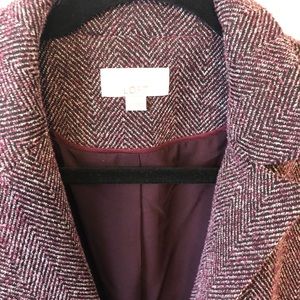 Loft blazer herringbone mauve gray pink 8